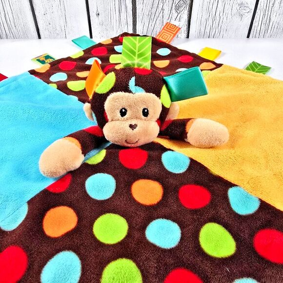 Mary Meyer Taggies Monkey 13x13 Security Blanket Lovey Toy Soft Baby Comforter - Picture 2 of 10